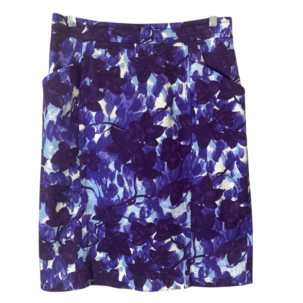 Lavia 18 Skirt Womens IT Size 42 US Size 6 Purple Blue Floral